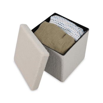 Opbergpouf TELLIA Teddy Wit Opbergpouf TELLIA Teddy Wit