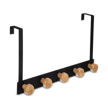 Deurkapstok ELIM Zwart Metaal/Bamboe Deurkapstok ELIM Zwart Metaal/Bamboe