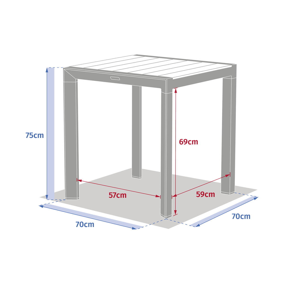 Tuintafel FURORE 70x70 Laurier