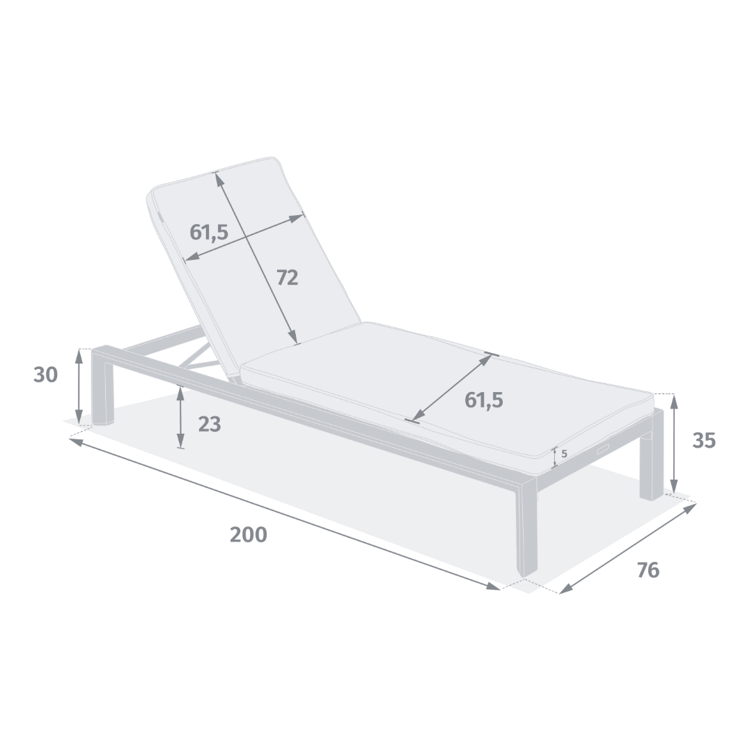 Ligbed Verstelbaar FURORE Zand  Ligbed Verstelbaar FURORE Zand