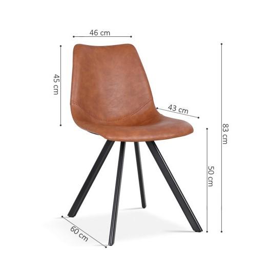 Stoel TILLY PU Cognac
