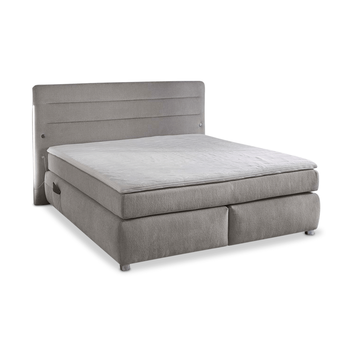 Boxspring LELYSTAD Chenille Grijs 180x200