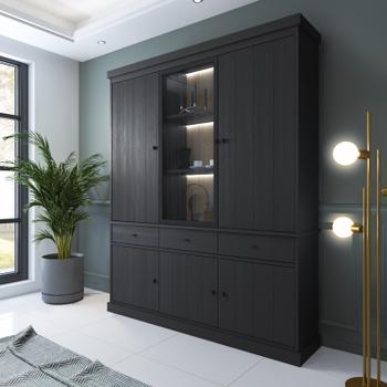 Vitrinekast CASTELLO B182 Zwarte Eik Vitrinekast CASTELLO B182 Zwarte Eik