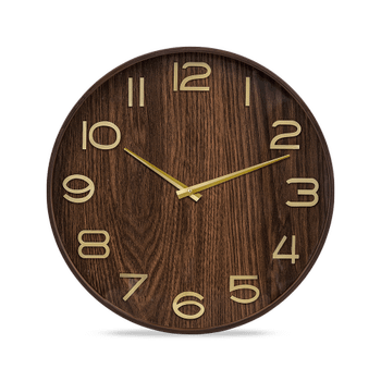 Klok IRKIS Rond Ø55 Houtlook Bruin Klok IRKIS Rond Ø55 Houtlook Bruin