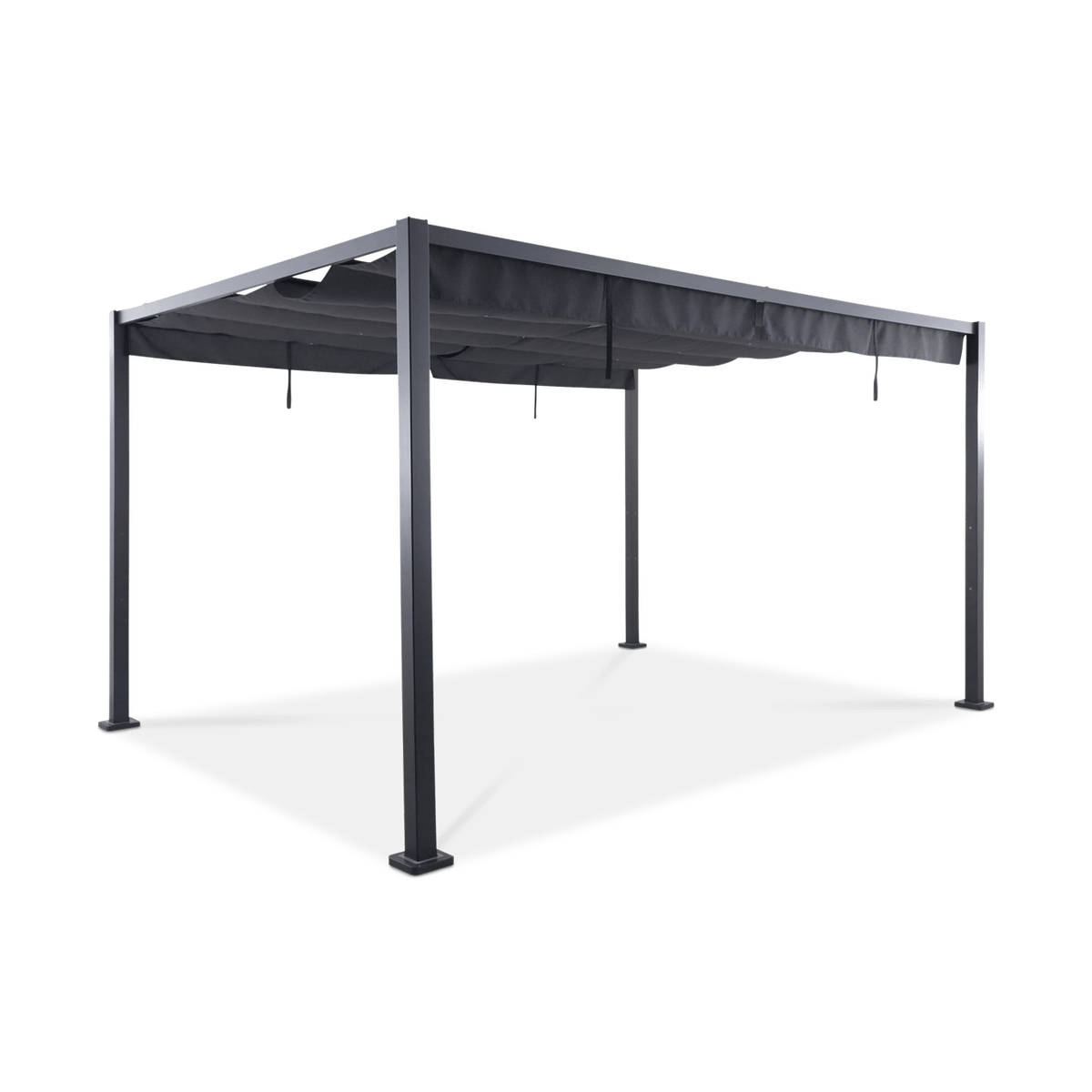 Pergola met Harmonicadoek ORTIGIA Grafiet 