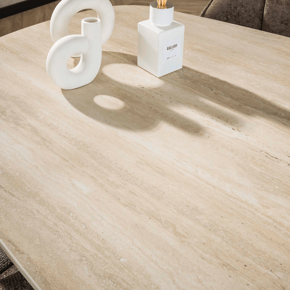 Eettafel SANCHO Keramiek Travertin 215x105 Eettafel SANCHO Keramiek Travertin 215x105