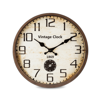 Klok VINTAGE Rnd. Bruin Klok VINTAGE Rnd. Bruin