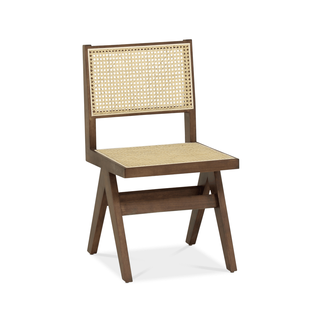 Stoel JAKI Ash Wood Walnut/Rotan  Stoel JAKI Ash Wood Walnut/Rotan