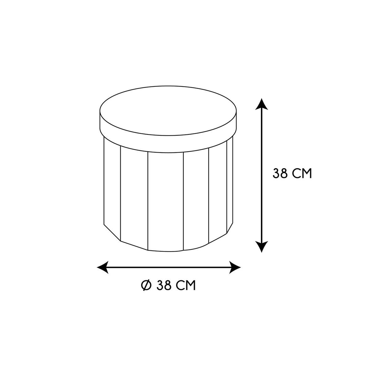 Opbergpouf DOAKA Rond Lichtgrijs
