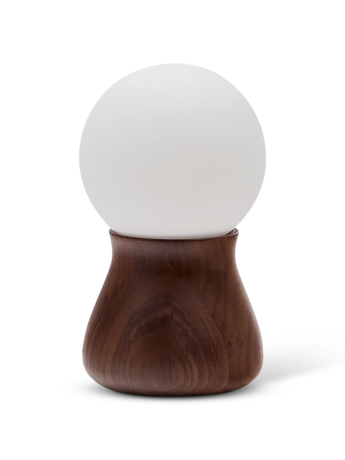 Okeni tafellamp van notenhout en glas