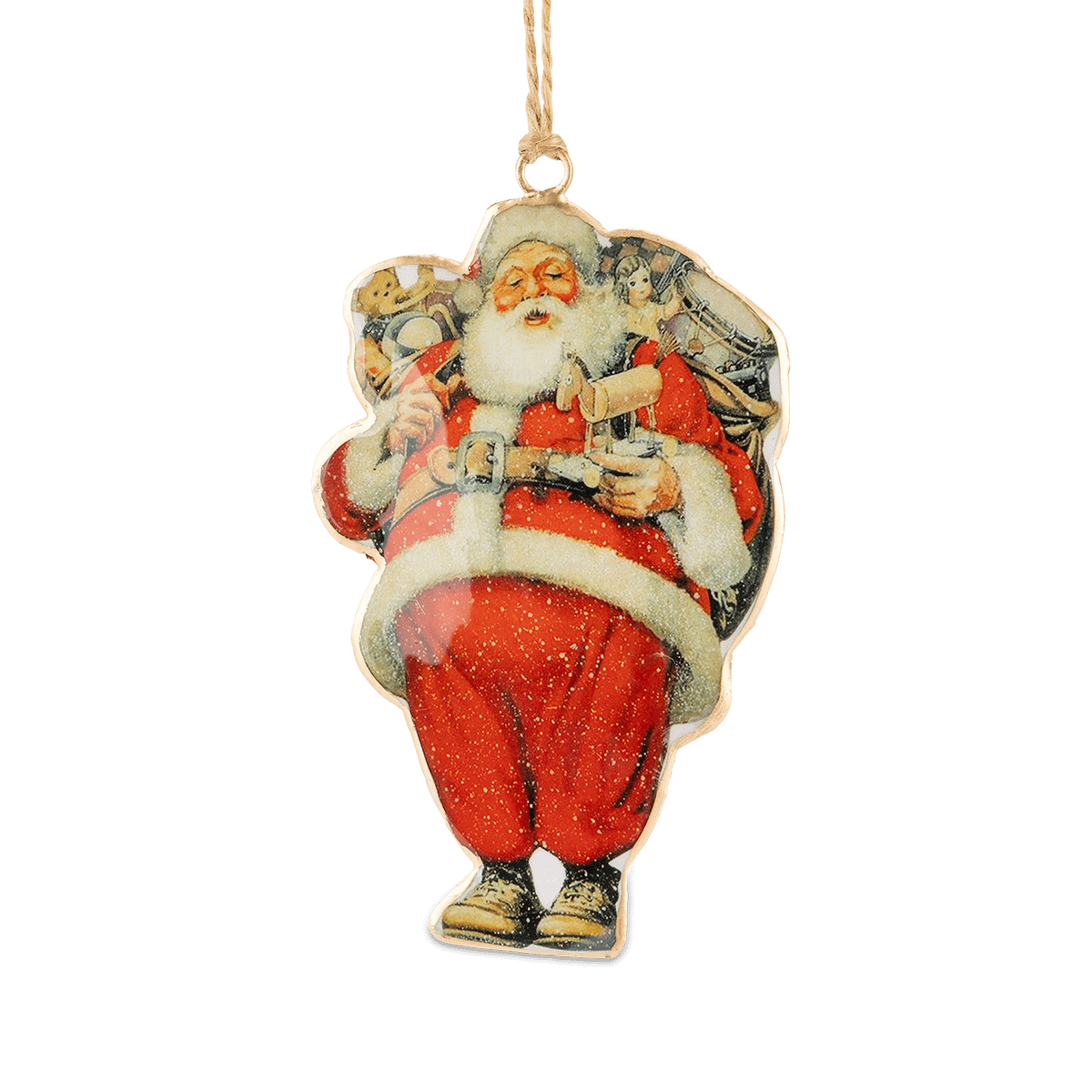 Hanger VINTAGE SANTA Kerstman Met. Multi