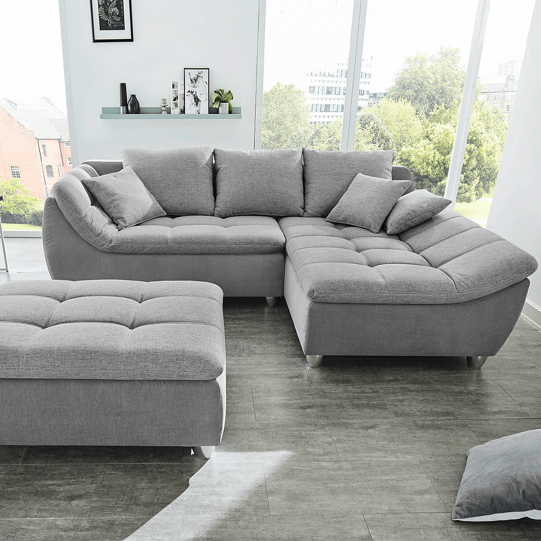 Big Sofa MAXANO met modulaire Longchair Grijs Big Sofa MAXANO met modulaire Longchair Grijs