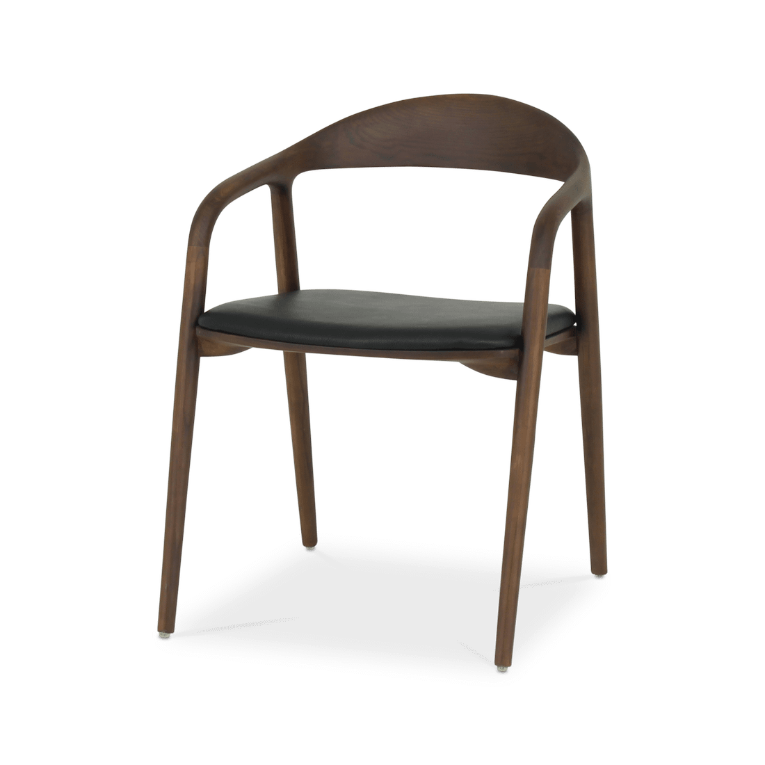 Armstoel HANSON Ash Wood Walnut - Leather Black Armstoel HANSON Ash Wood Walnut - Leather Black