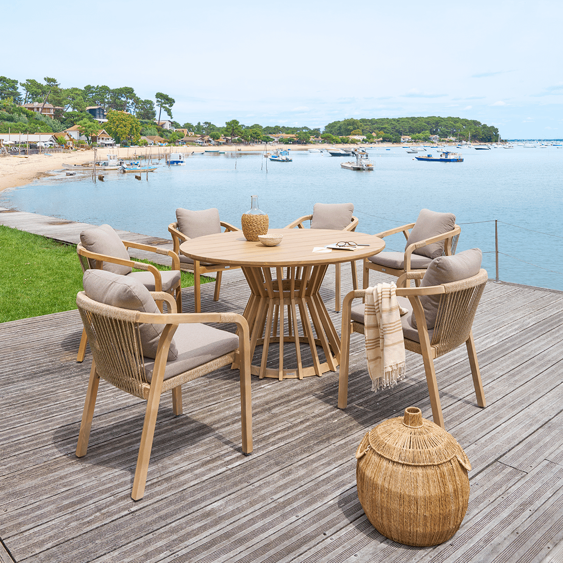 Armstoel PORTOFINO Acacia/Taupe Armstoel PORTOFINO Acacia/Taupe