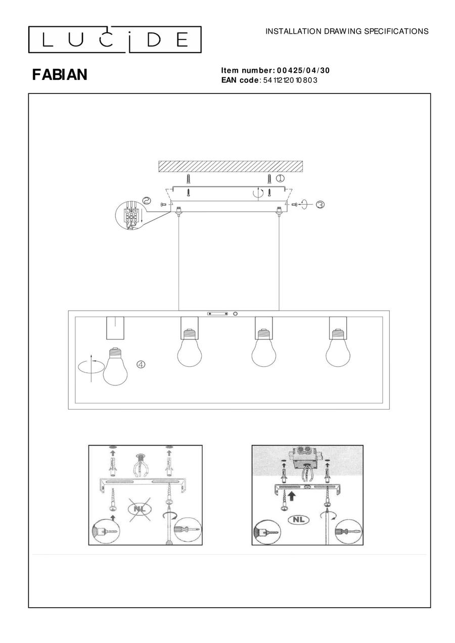 Hanglamp FABIAN Zwart