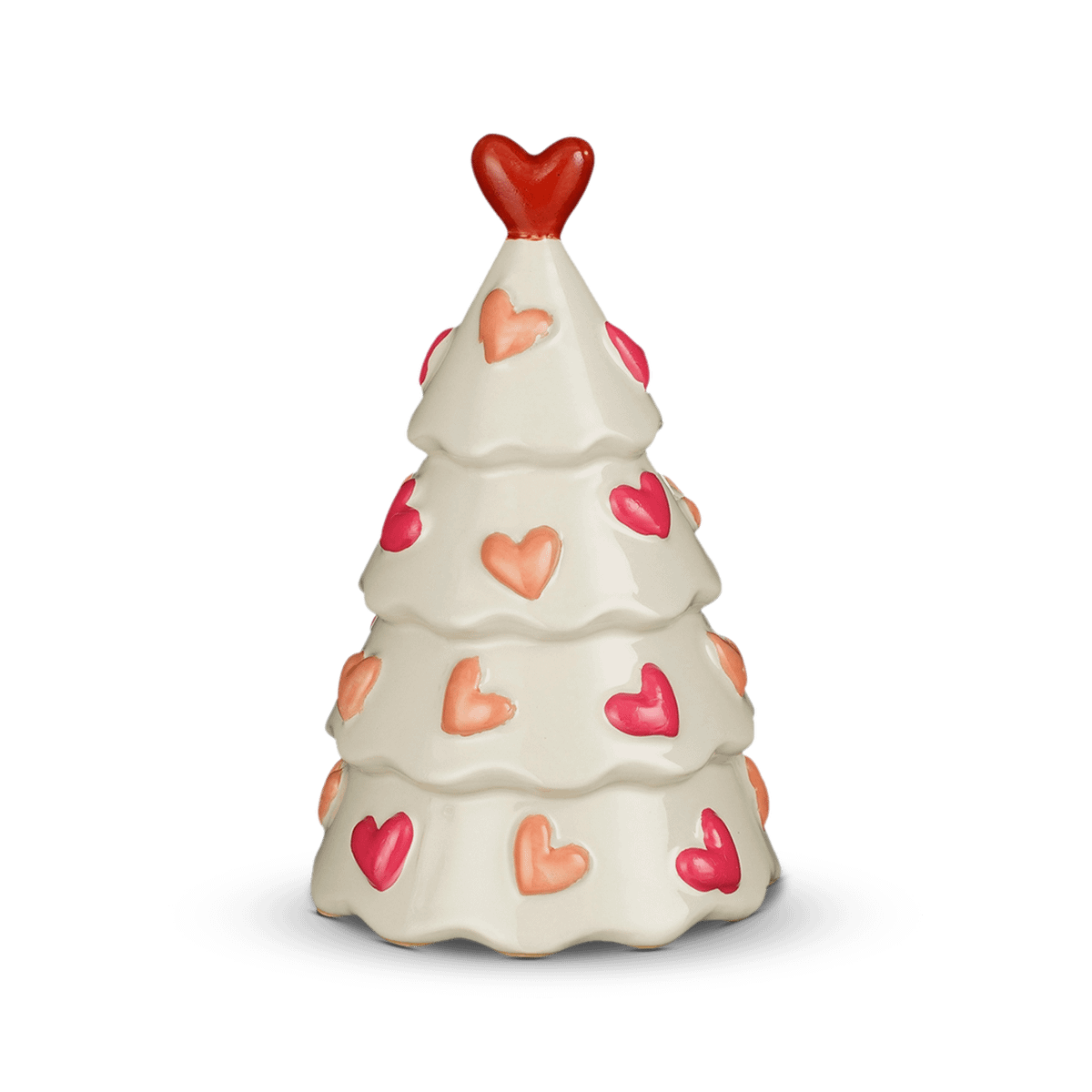 Kerstboom CORSIN Hartjes Keramiek Wit/Groen Ass.
