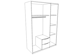 Kleerkast HUVAR Plankeneiche/Graphite B135 Kleerkast HUVAR Plankeneiche/Graphite B135