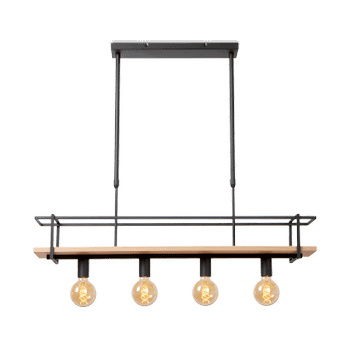Hanglamp MILONGA Met. Zwart/Hout Hanglamp MILONGA Met. Zwart/Hout