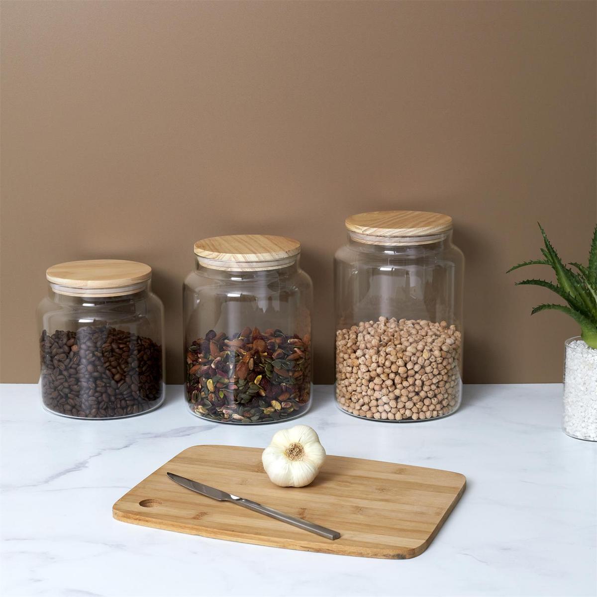 Voorraadbokaal EMMEK 2.4l Glas/Hout