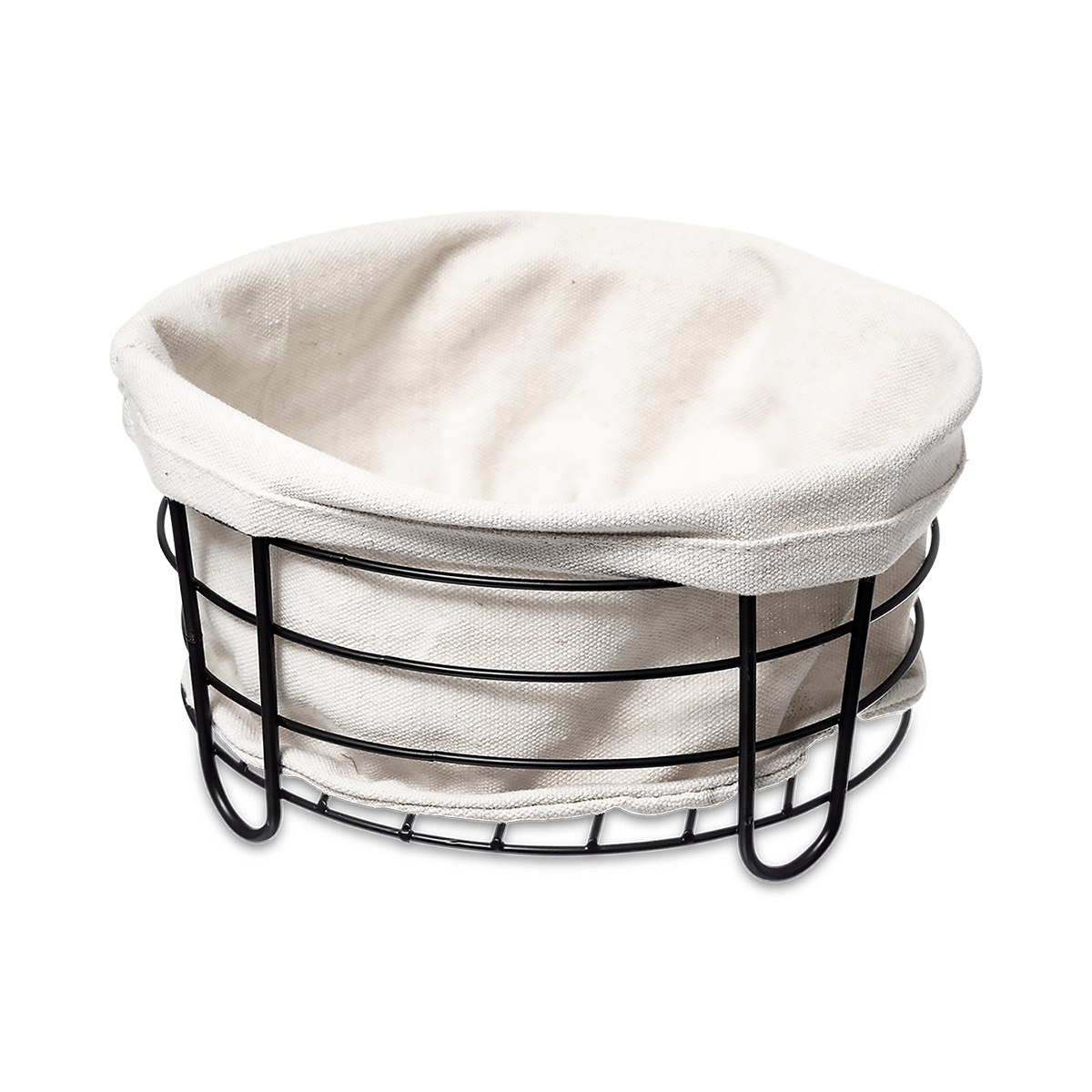 Broodmand BISTRO Rond Met. Zwart/Beige