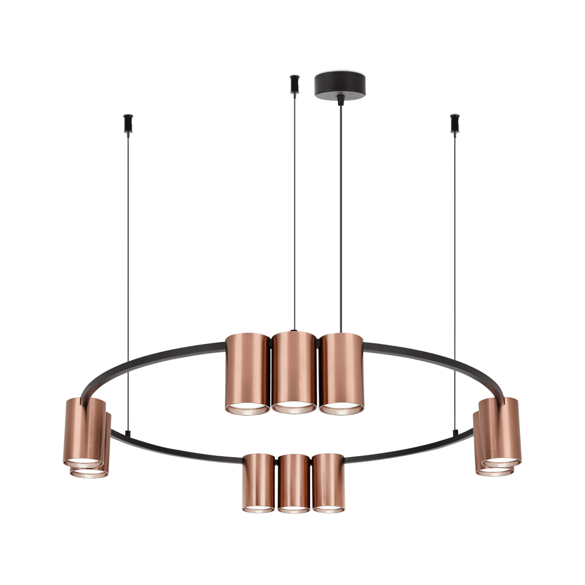 Hanglamp ISE 10Del. Gebrost. Brons/Zwart