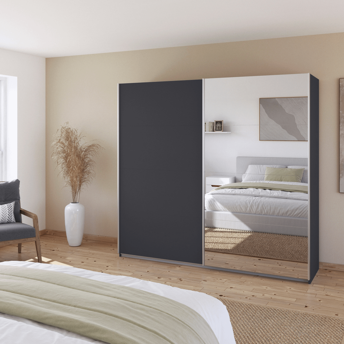 Kleerkast OPTIMUS Grijs/Metallic B225