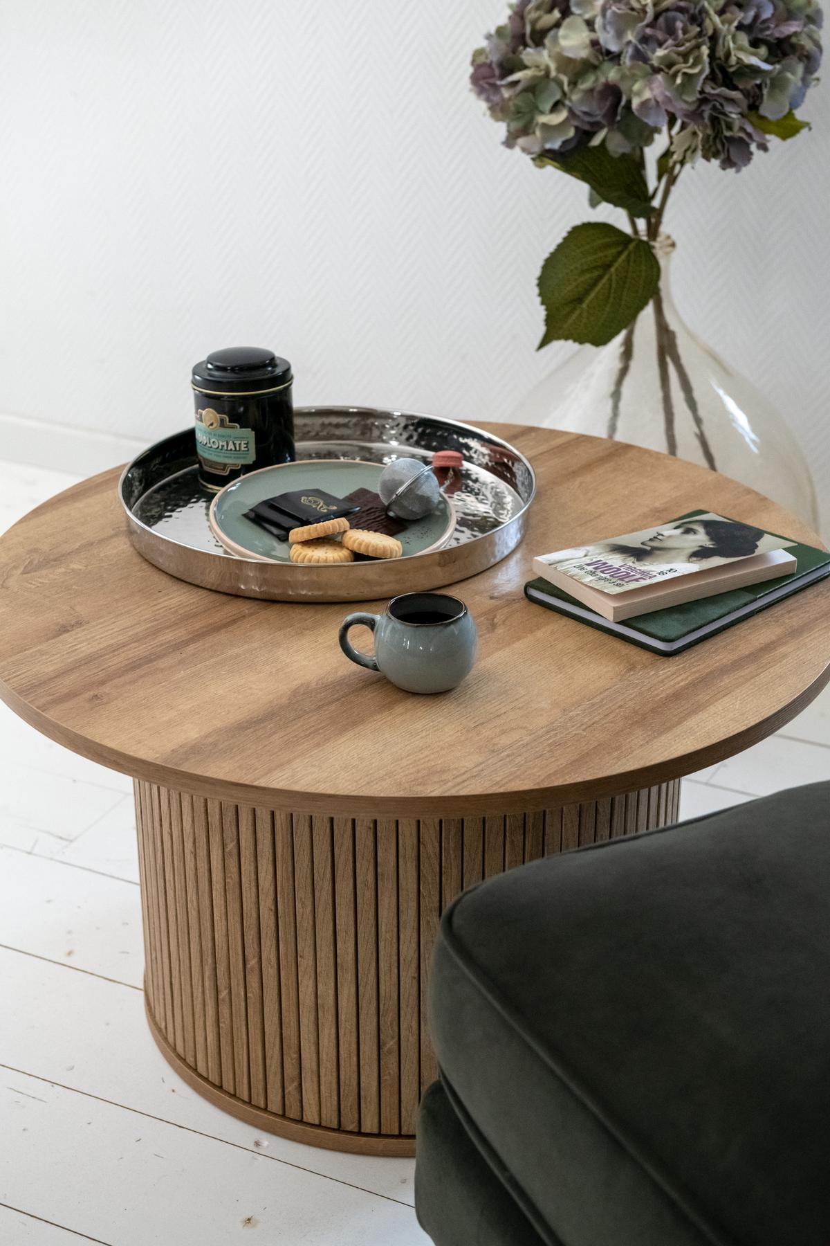 Salontafel Ø70 COLVAS Hout Naturel
