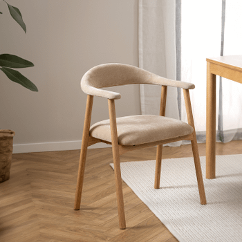 Armstoel COLETTE Danny Beige - Poot Eik Armstoel COLETTE Danny Beige - Poot Eik