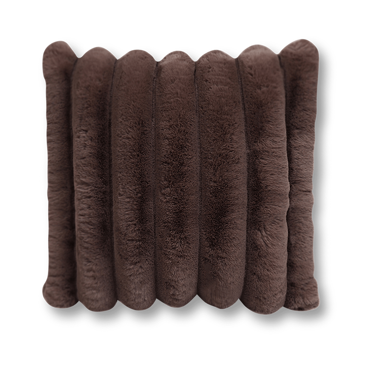 Kussen RABBIT RIB Fake Fur Donkertaupe