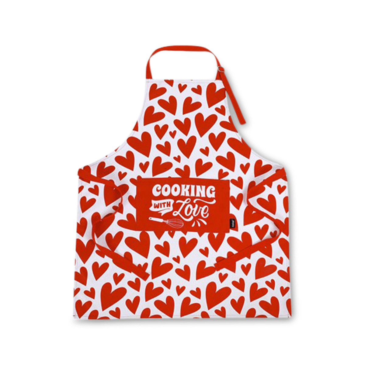 Schort FOLLOW YOUR HEART Wit/Rood
