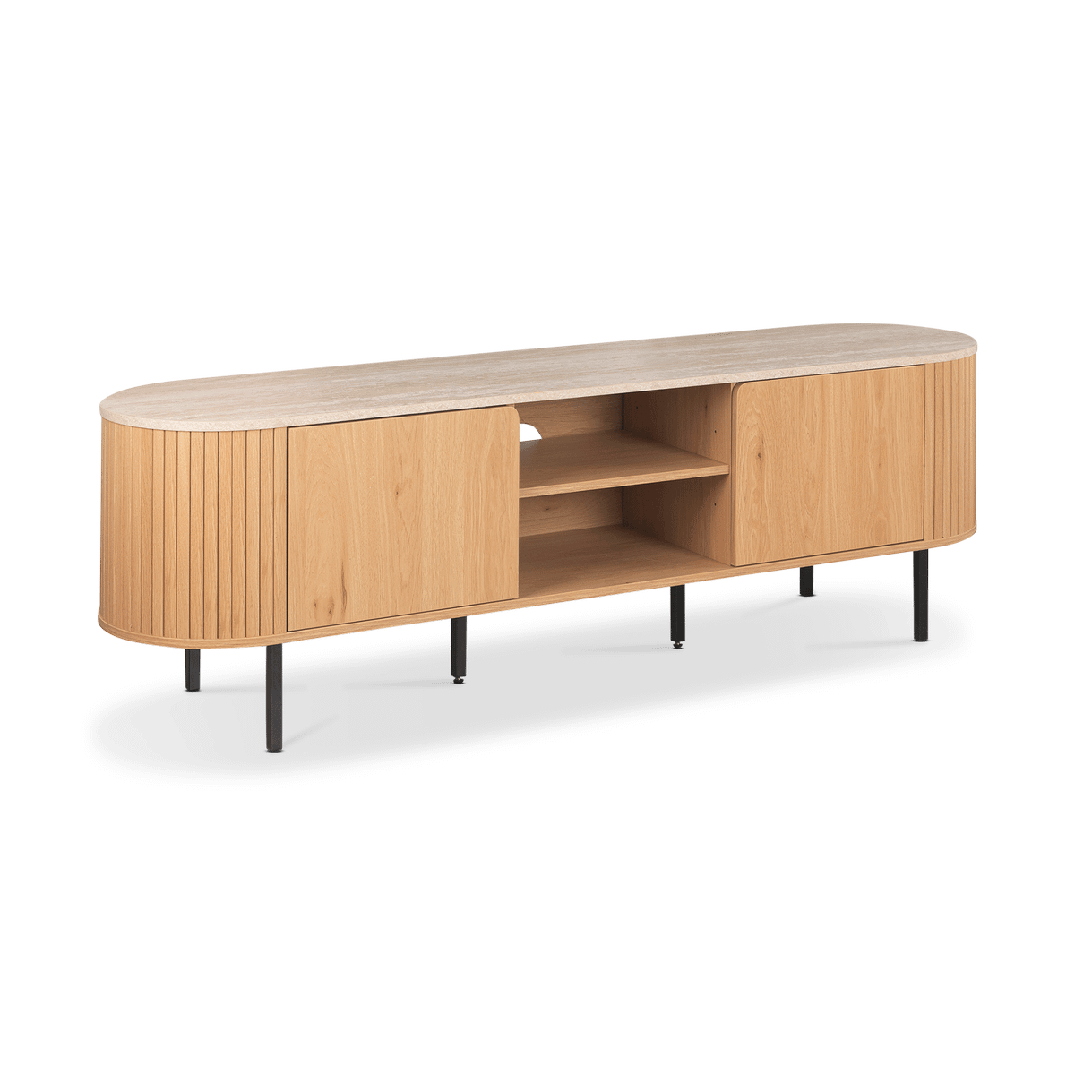 Tv-Meubel MALIK Eik/Travertijn B160