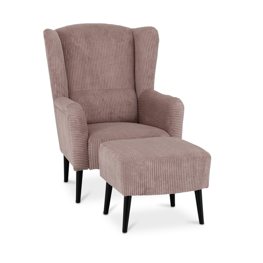 Fauteuil SPAIN met poef Poso Pink Fauteuil SPAIN met poef Poso Pink