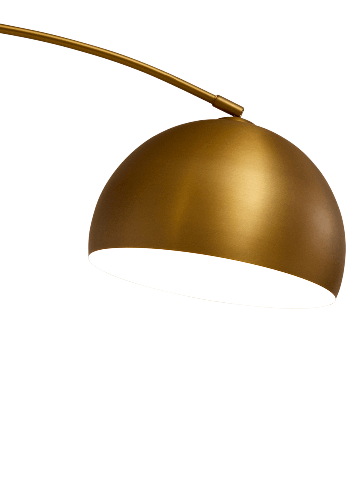 Metalen vloerlamp Madali in messing en wit marmer