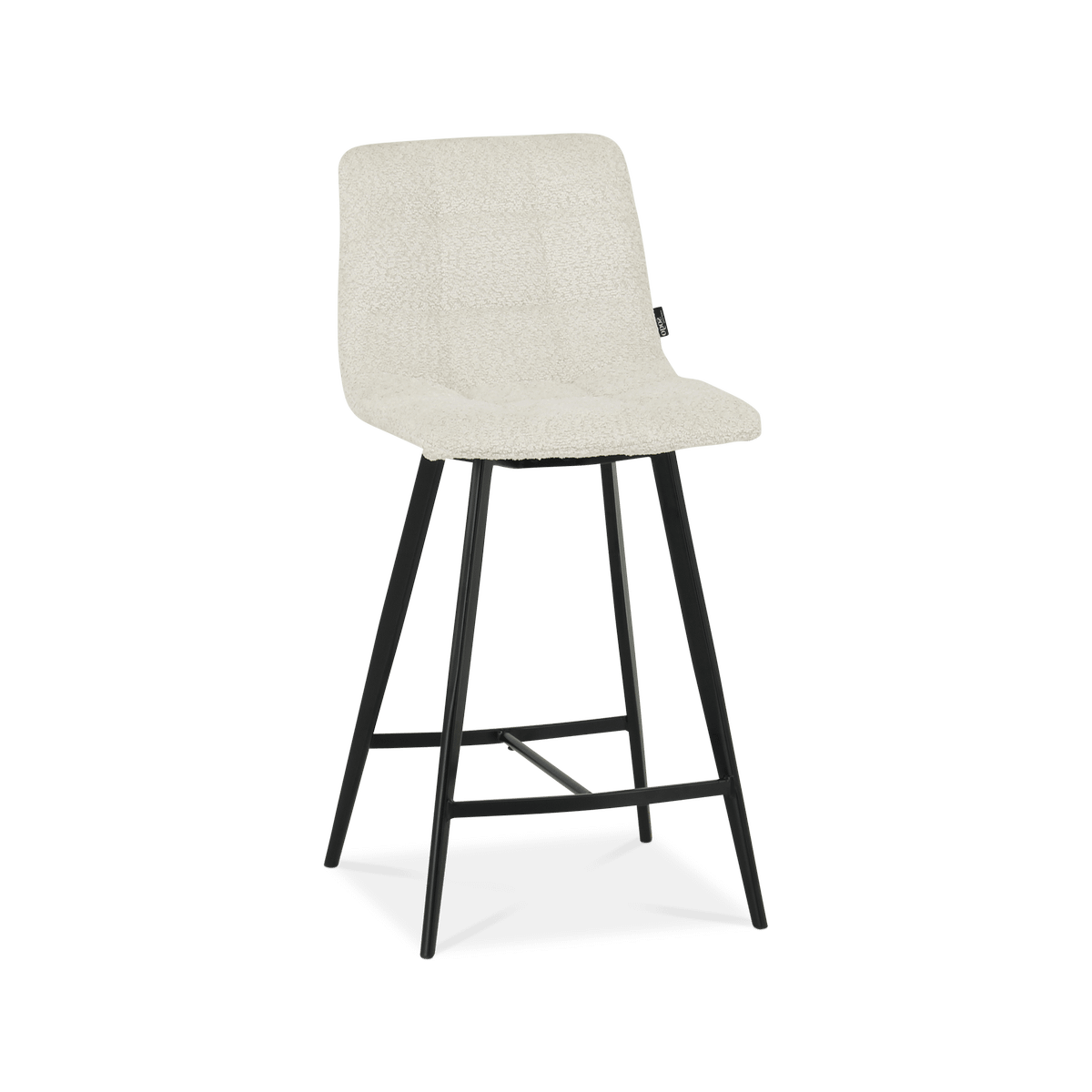 Barstoel LUCY Bouclé Ecru Pt Zwart