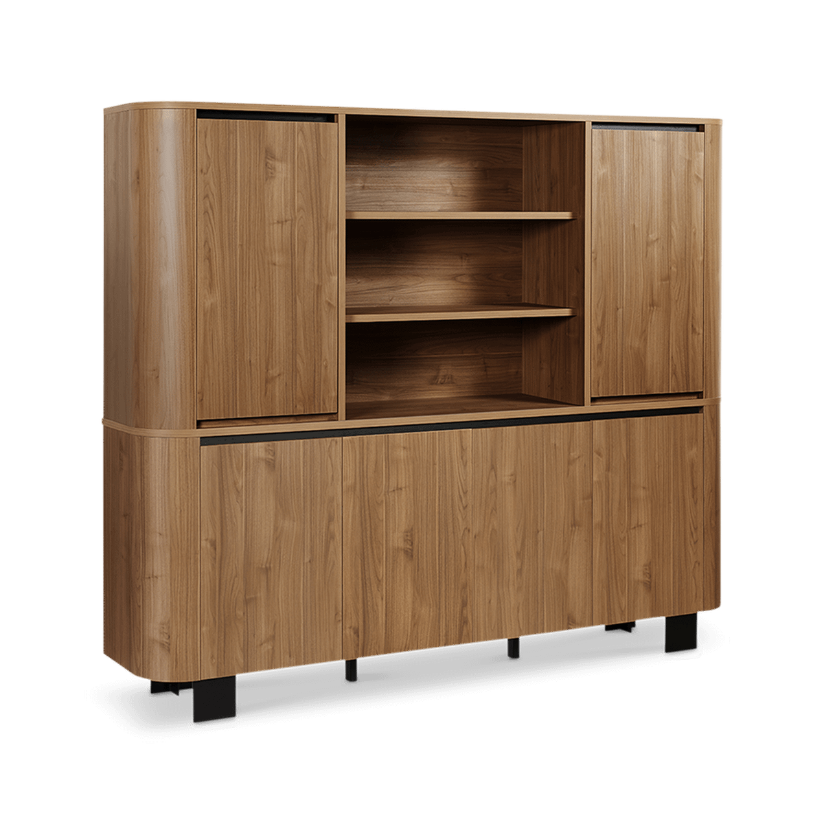 Dressoir met Opzetkast DOLORES Licht Notelaar B237