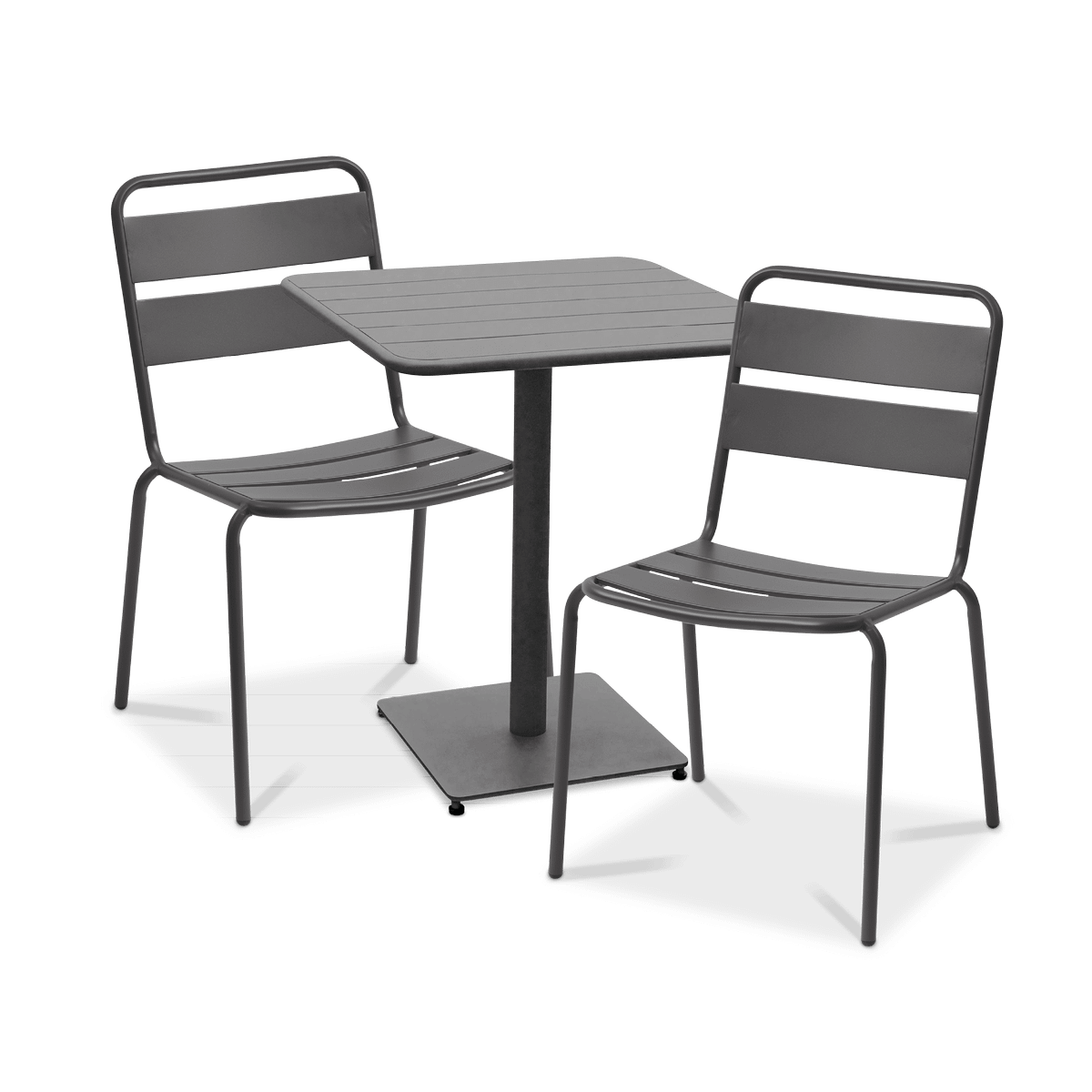 SET: Tuintafel MASSIMO 65x65 Grafiet + 2x tuinstoel MASSIMO Grafiet