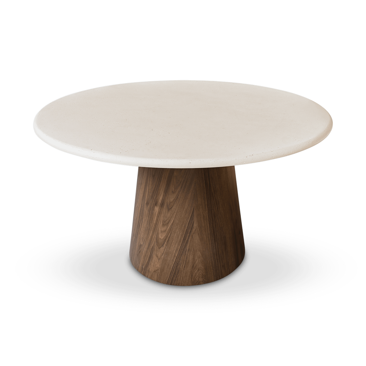 Eettafel SIROCCO Ø130 Concrete Terrazzo/Walnoot