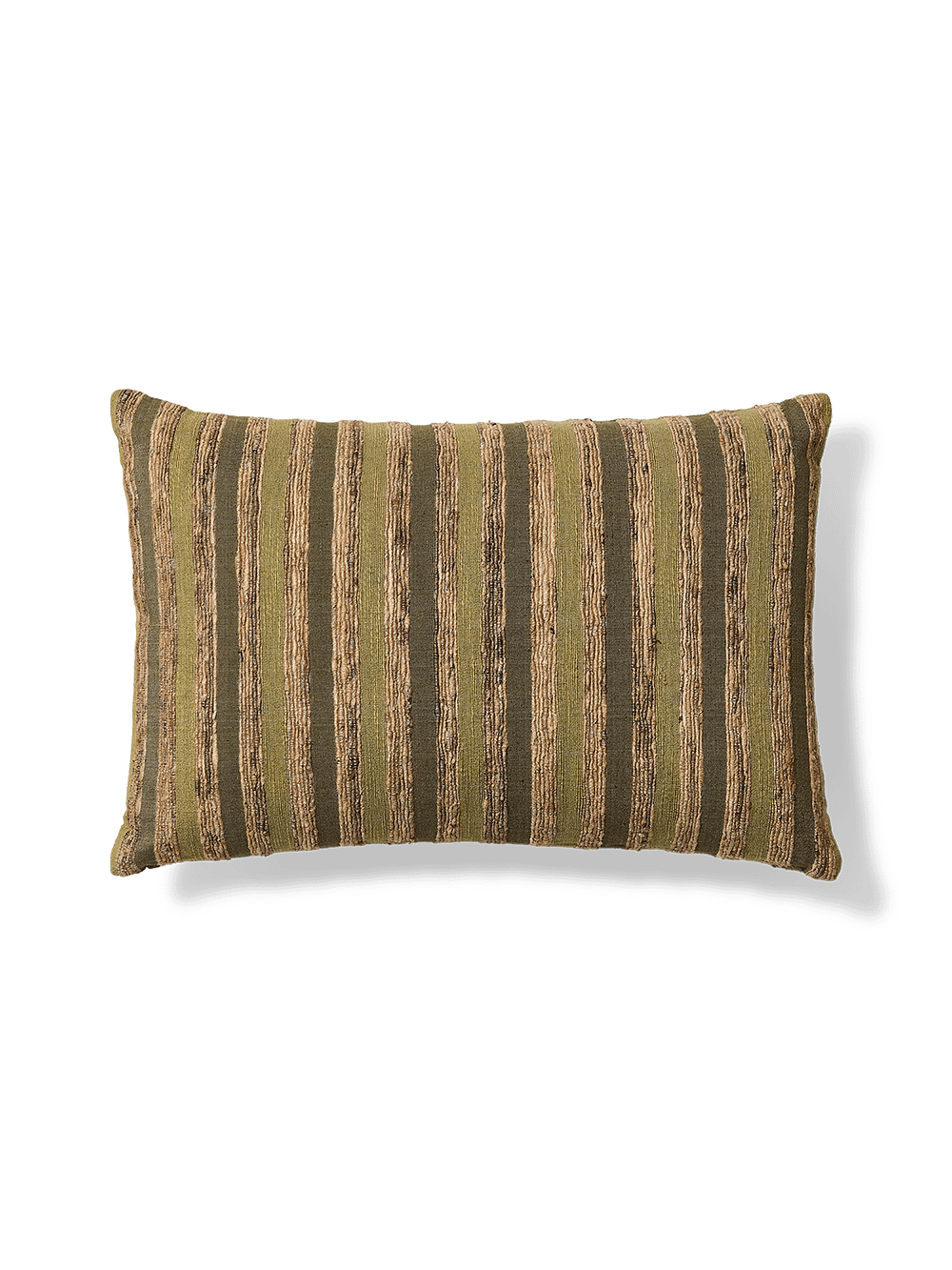 Dorevi jacquard kussenhoes van zijdemix met groene strepen 40 x 60 cm