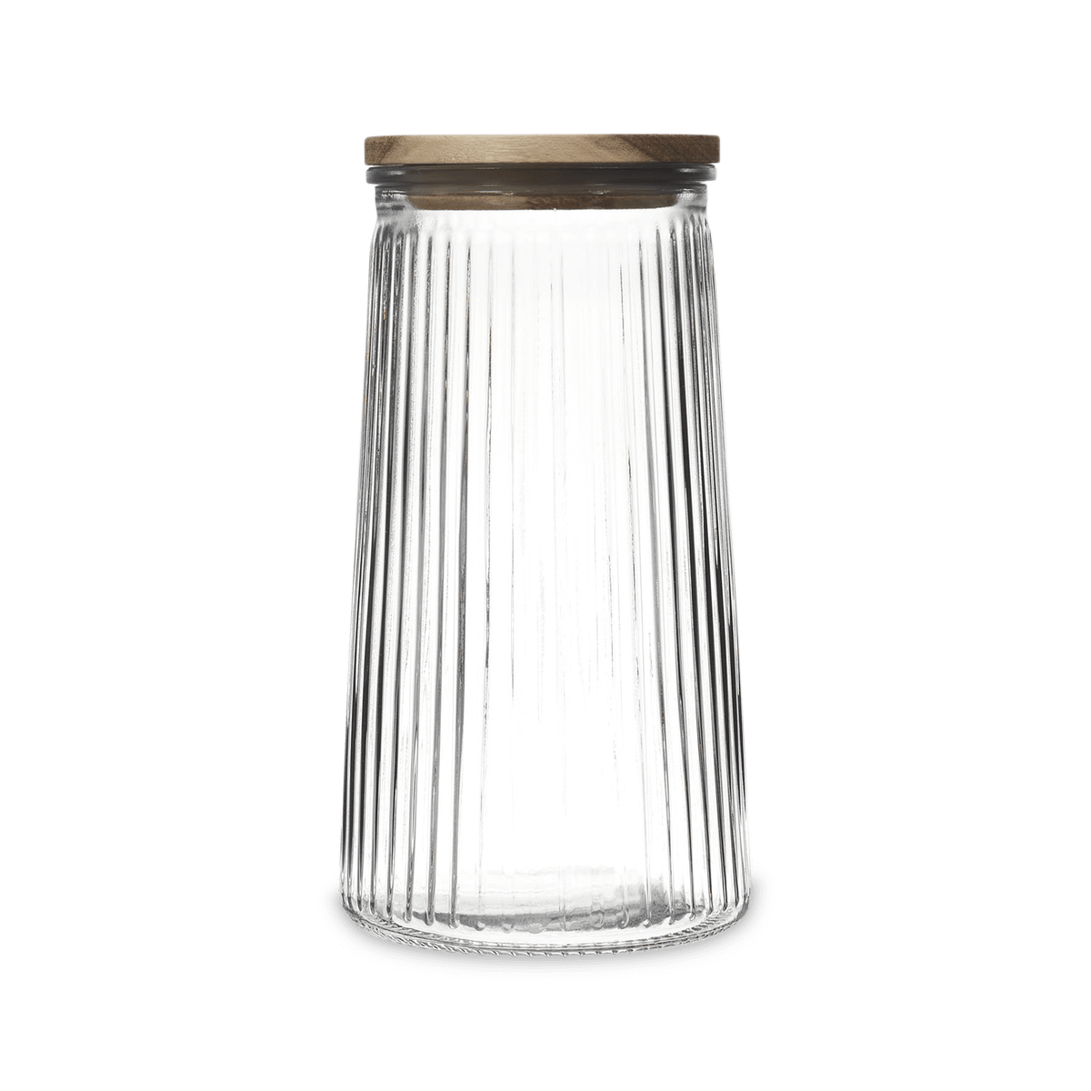 Voorraadpot ACARA Ribbel Glas/Acacia L
