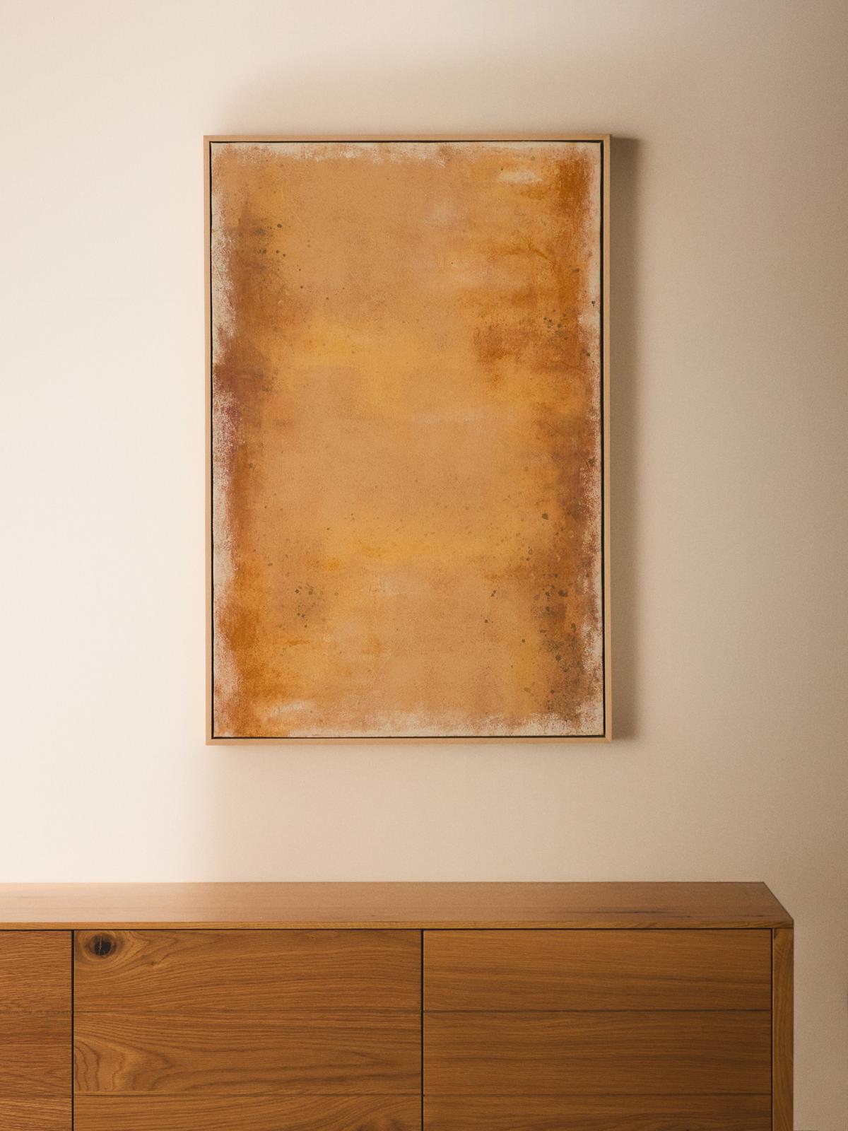 Selnar abstract schilderij geel 60 x 90 cm