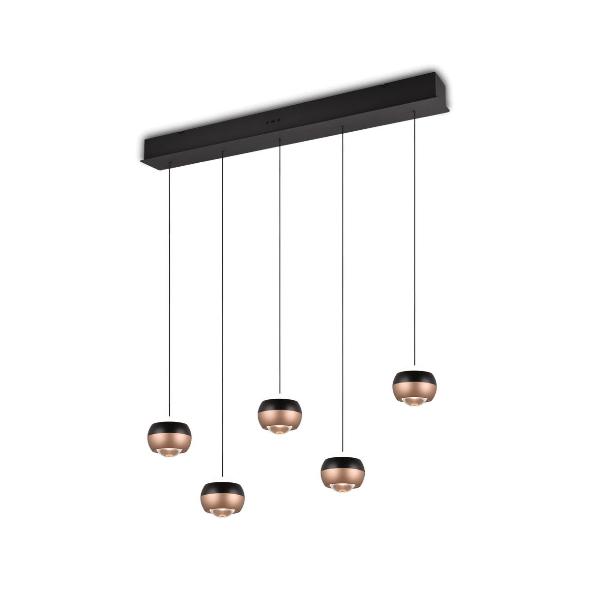 Hanglamp ORBIT 5Del. Zwart/Coffee
