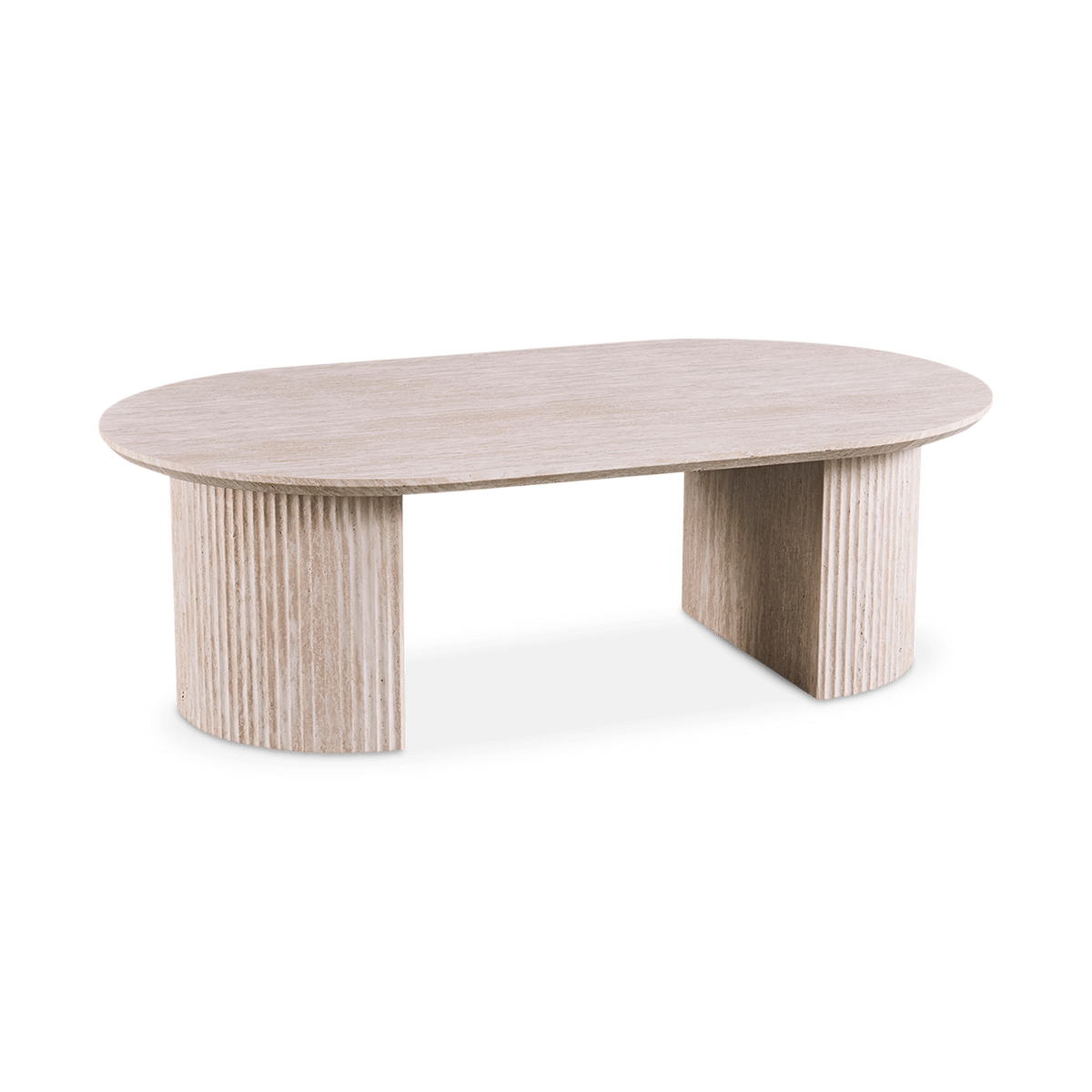 Salontafel PORTO Ovaal 120x70 Travertijnlook