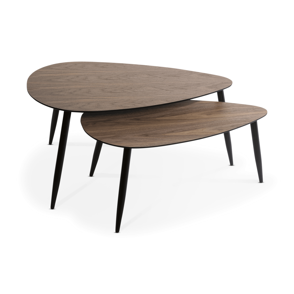 Salontafel MELIO Set van 2 - Walnootlook