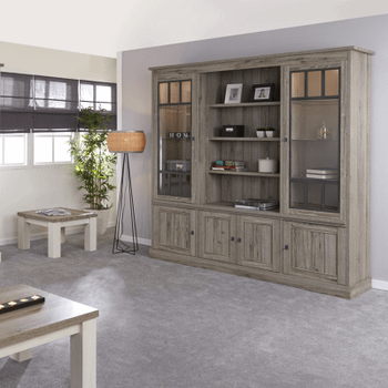 Vitrinekast COTTON Kristal Eik Licht Bruin B215 Vitrinekast COTTON Kristal Eik Licht Bruin B215