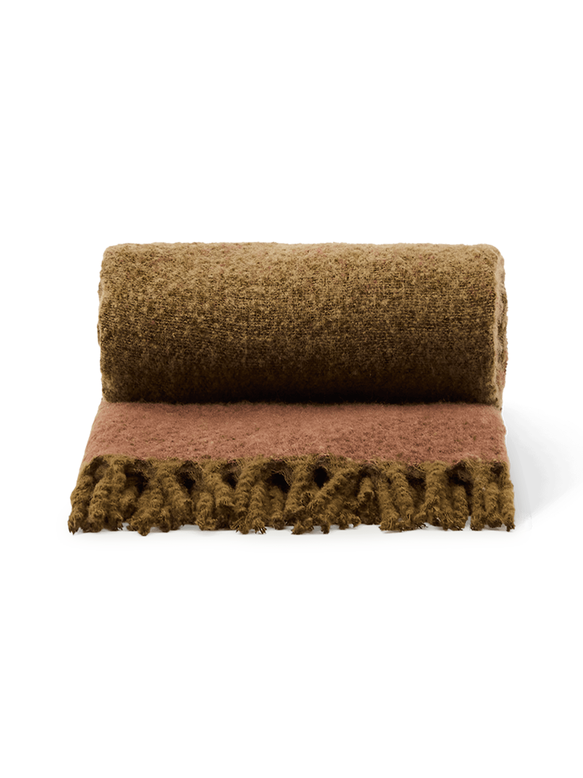 Elvori deken groen met franjes 170 x 130 cm