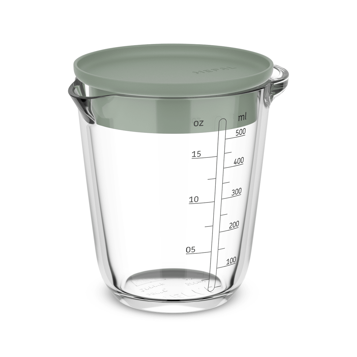 Maatbeker CHEF IT Glas 0,5L m/Deksel Nordic Sage