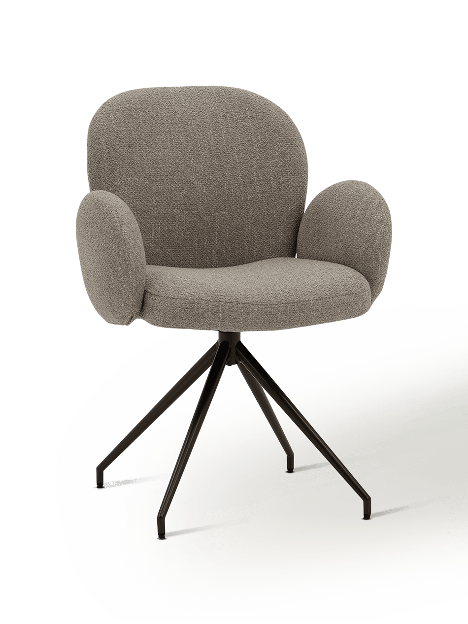 Armstoel Gigi Rhytm Swivelvoet Anodic Brown