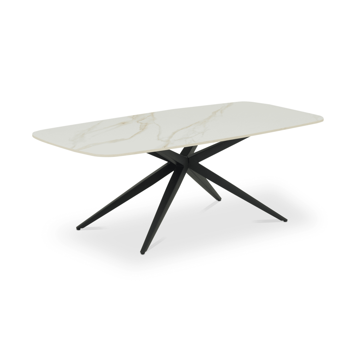 Salontafel DOMINIK 130x46 Keramiek Wit/Cognac