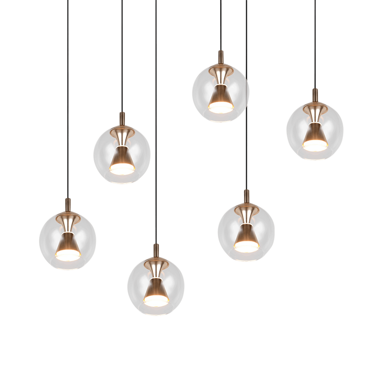 Hanglamp SOLENNE Ø 9Del. Zwart/Goud
