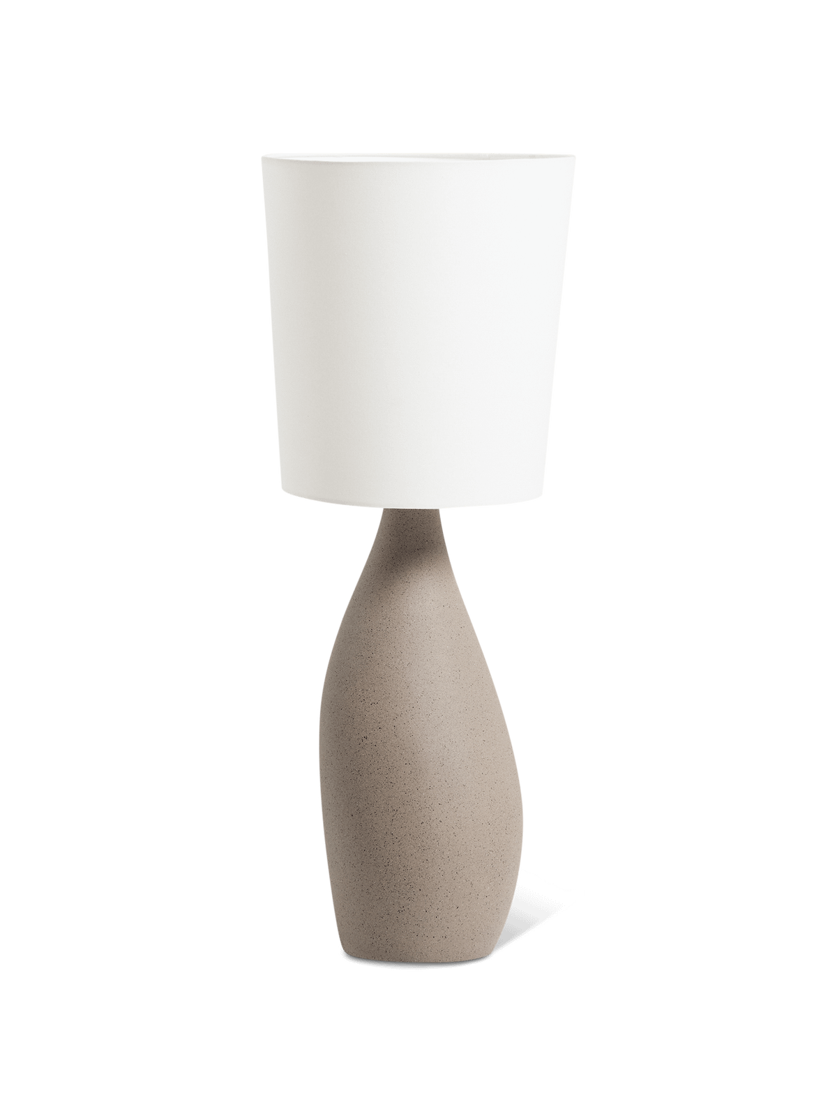 Viona grote tafellamp met steeneffect en katoenen lampenkap